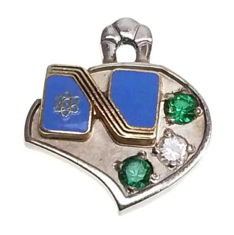 14k gold emerald and diamond charm