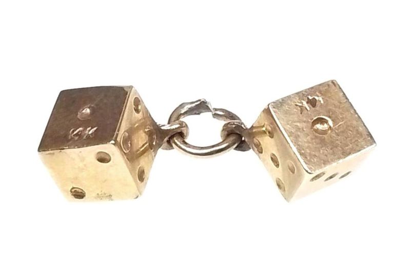 14k gold dice charm