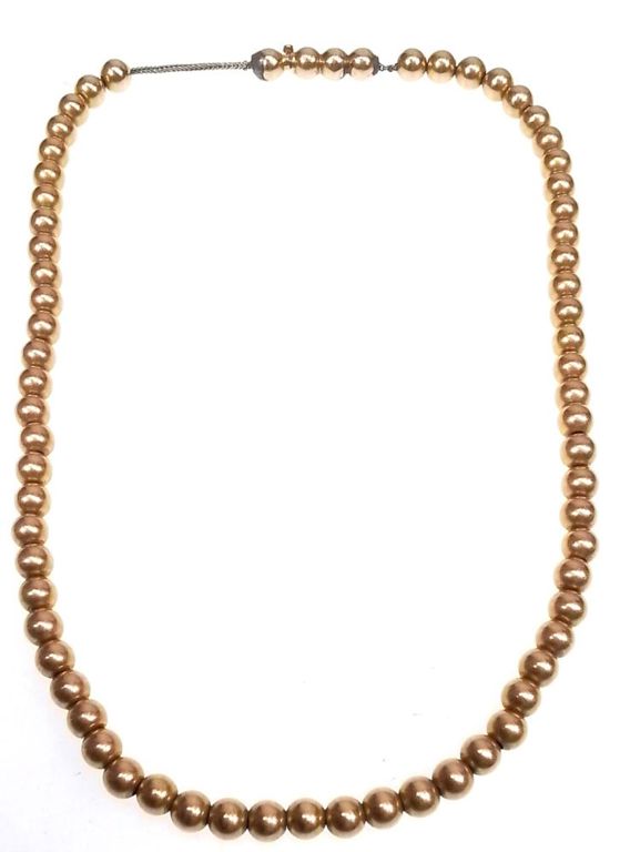 14k gold beaded necklace