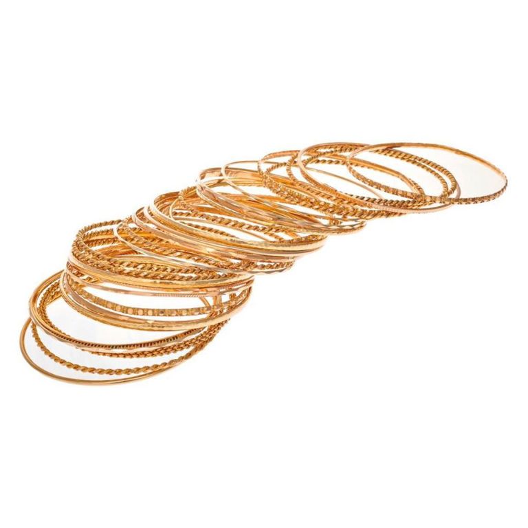 Gold stacking bangle bracelet set