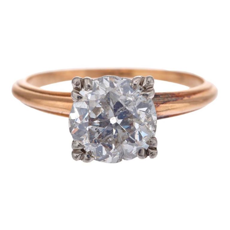 14k gold diamond solitaire ring