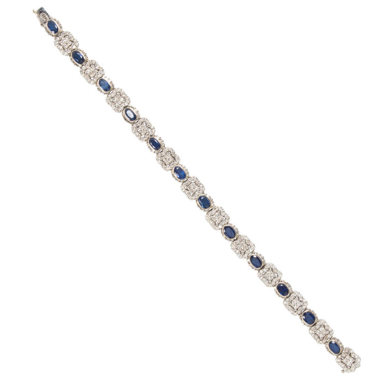 14k white gold sapphire bracelet