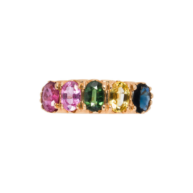 14k gold five-stone ring