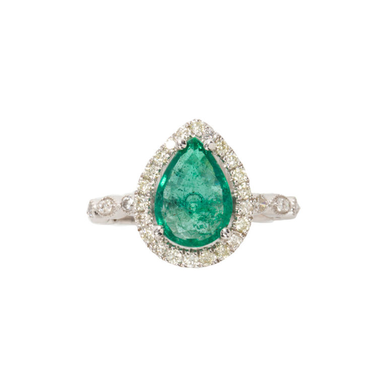 18k gold emerald ring