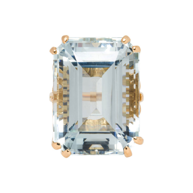 18k gold aquamarine ring