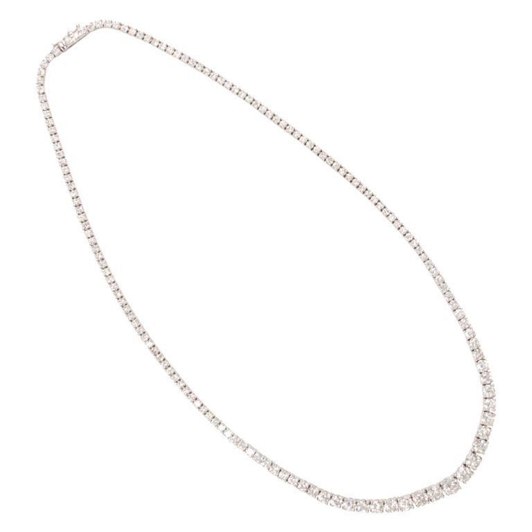 14k white gold diamond necklace