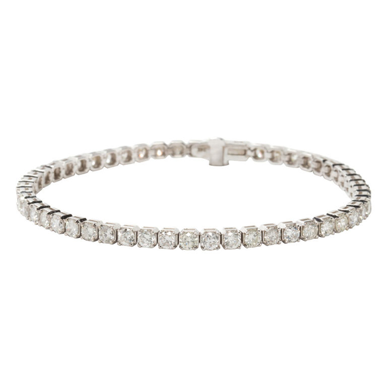 14k white gold diamond tennis bracelet