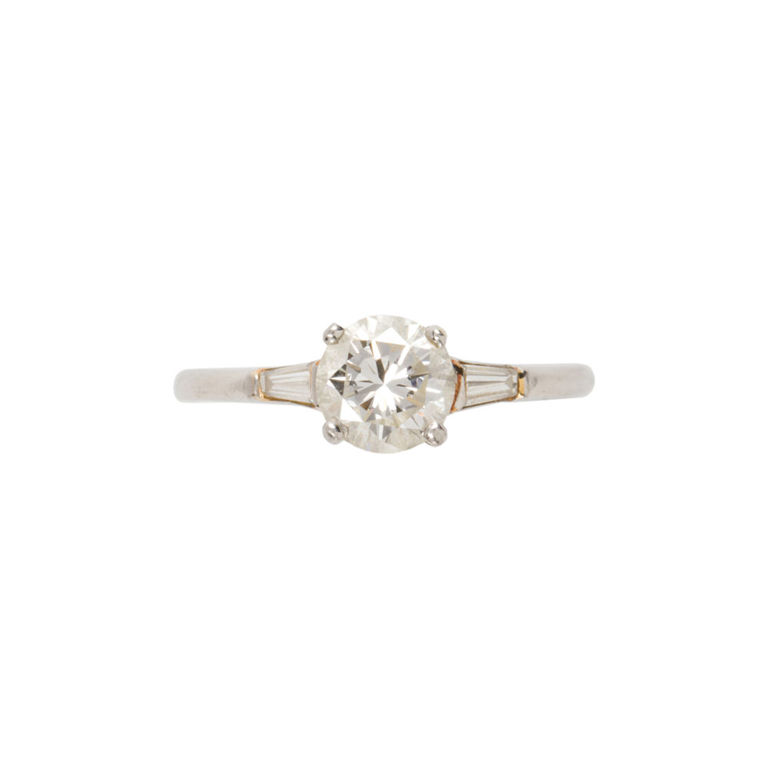 Platinum engagement diamond ring