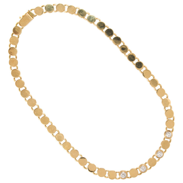 14k gold diamond fancy-link necklace