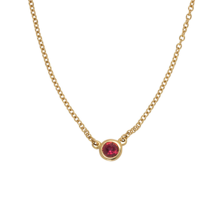 18k gold ruby necklace