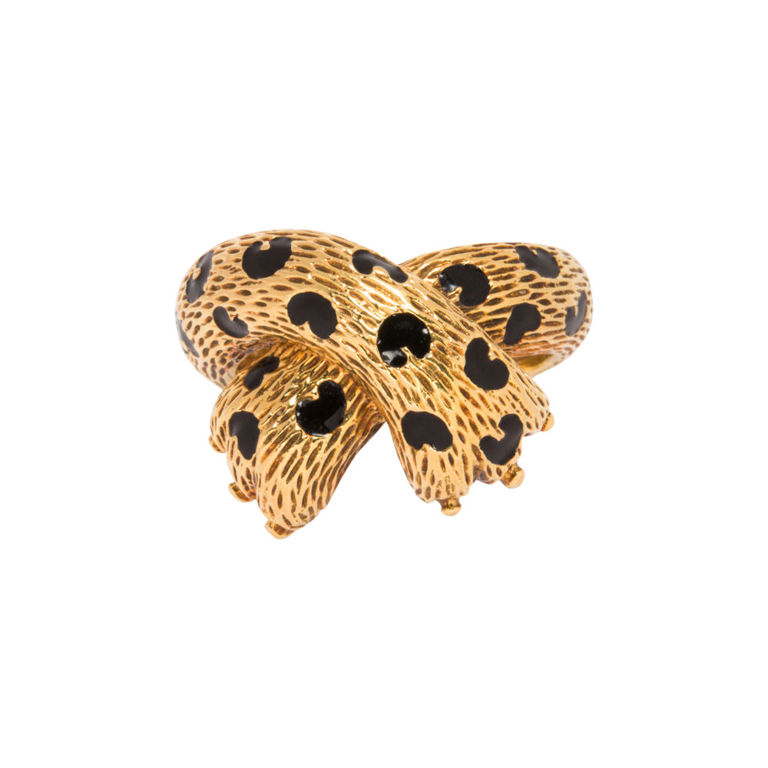 18k gold cat paw ring