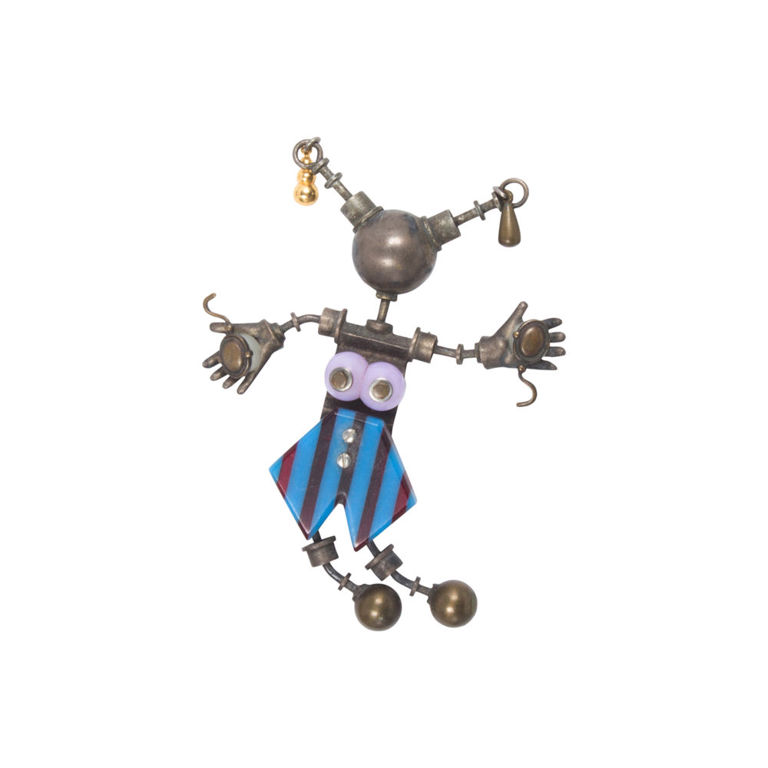 Thomas Mann mixed media figural brooch