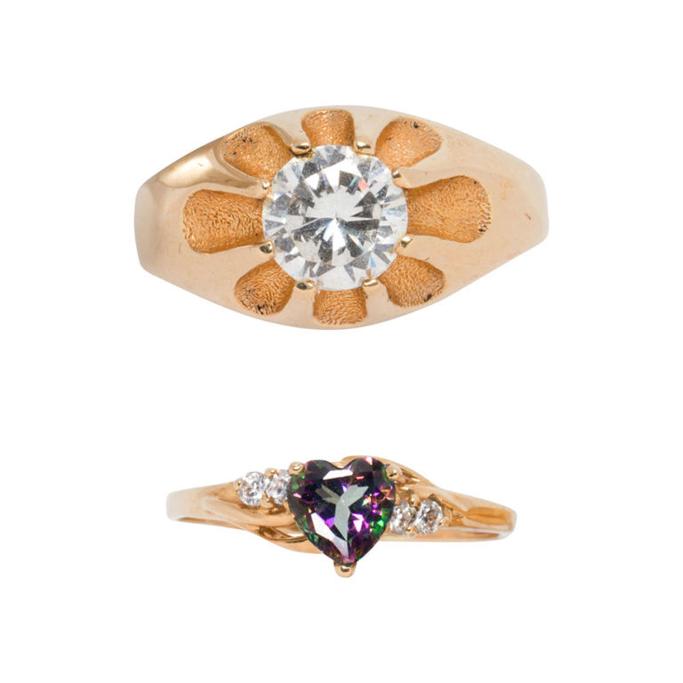 Two 10k gold rings