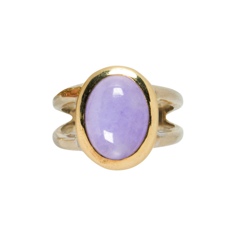 18k gold jade ring