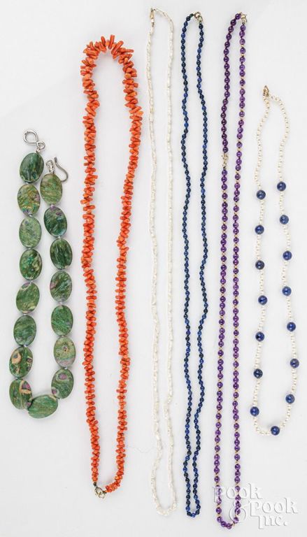 Six bead necklaces