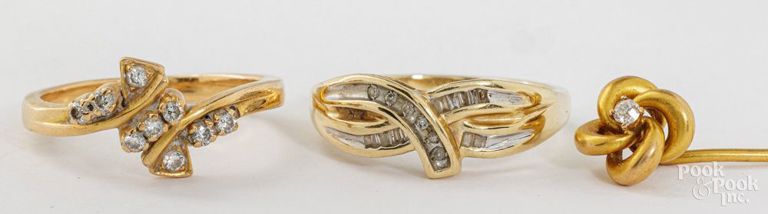 18k and 14k yellow gold diamond jewelry set