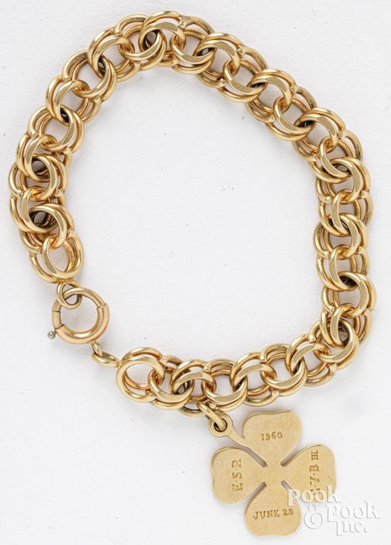 14k yellow gold charm bracelet