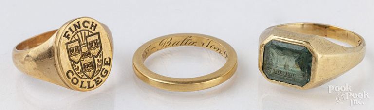 Three gold rings