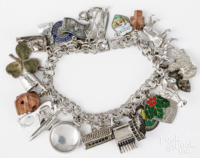 Sterling silver charm bracelet