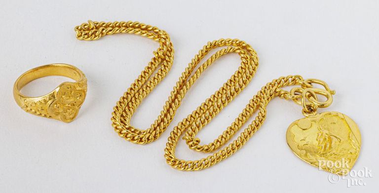 14k yellow gold jewelry set
