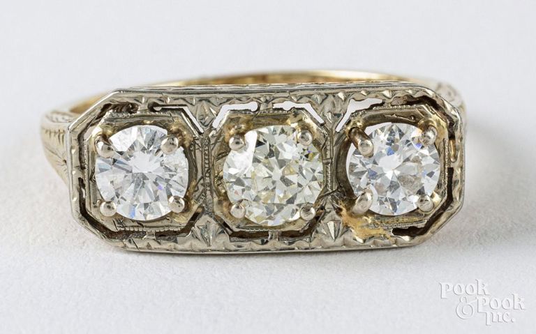 18k and 14k gold diamond ring