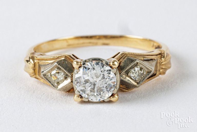 14k yellow gold diamond ring