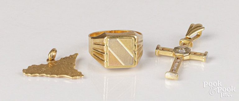 18k yellow gold jewelry set