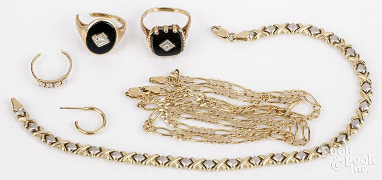 14k and 10k gold diamond jewelry set