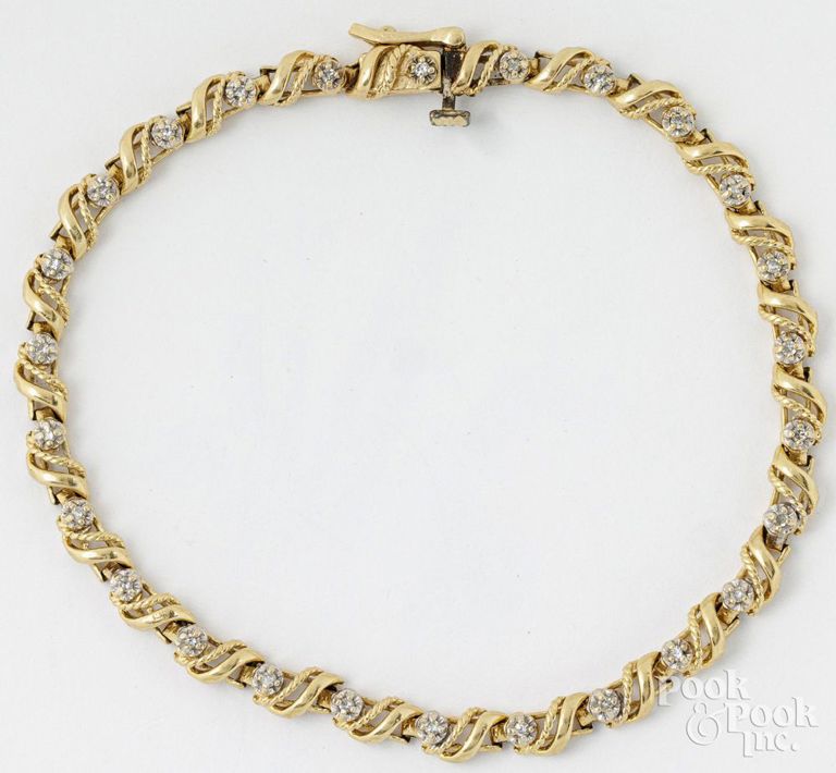 14k yellow gold diamond bracelet