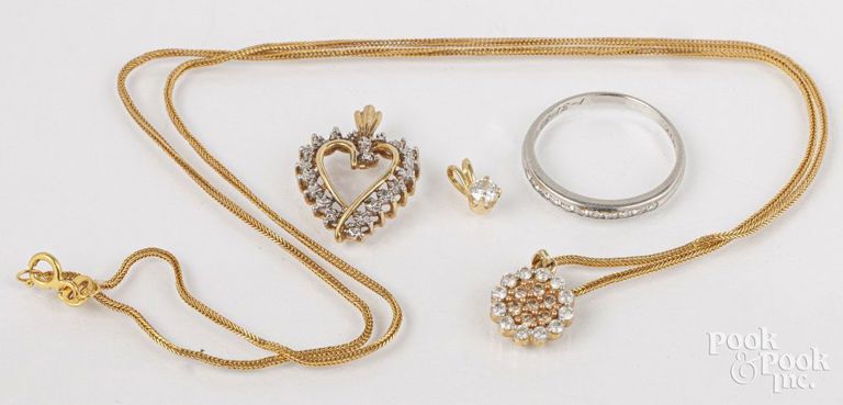 Platinum and gold diamond jewelry set