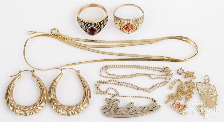 10k gold jewelry and 14k gold pendant