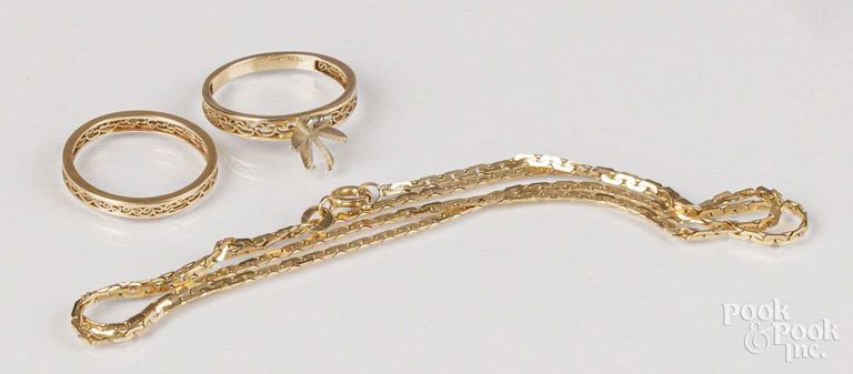 14k yellow gold jewelry set
