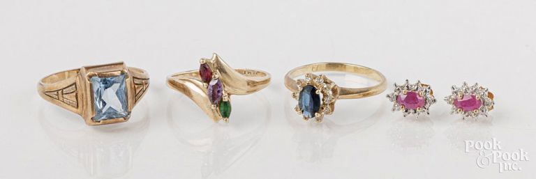 10k yellow gold jewelry set