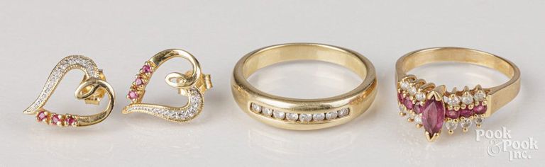 14k yellow gold jewelry set