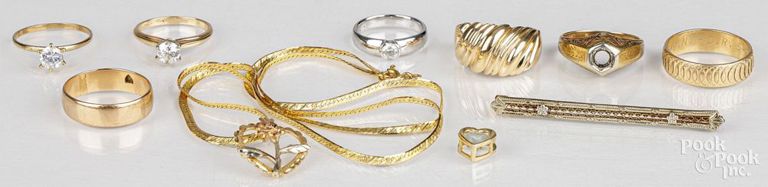 14k and 10k gold jewelry set