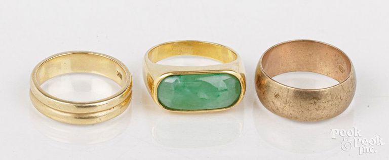 Three gold rings