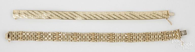 Two 14k yellow gold bracelets