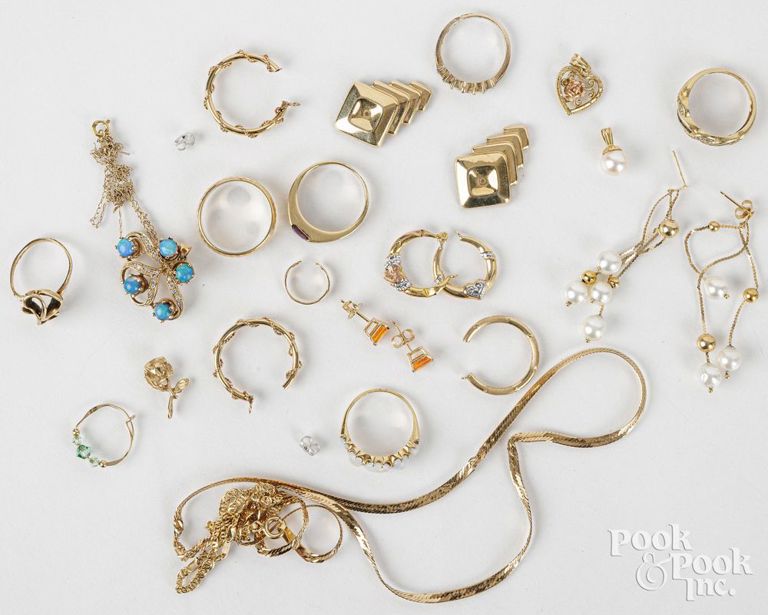 14k yellow gold jewelry set