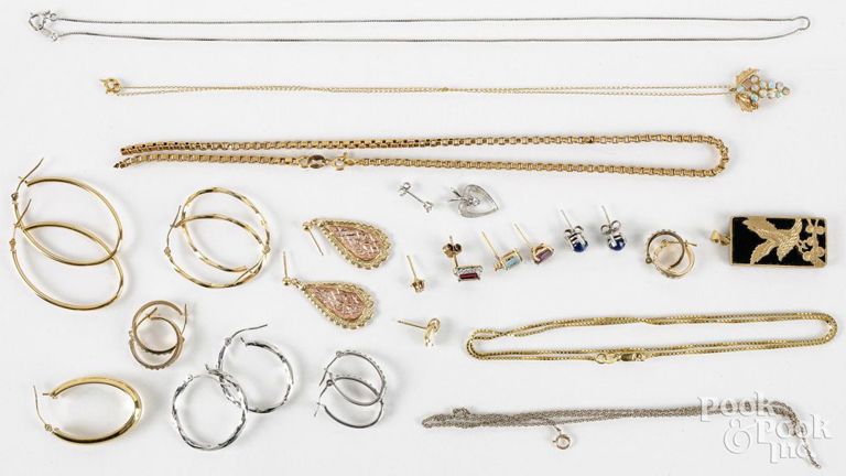 14k gold jewelry and 18k yellow gold necklace