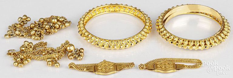 18k yellow gold jewelry set