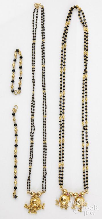 18k yellow gold jewelry set