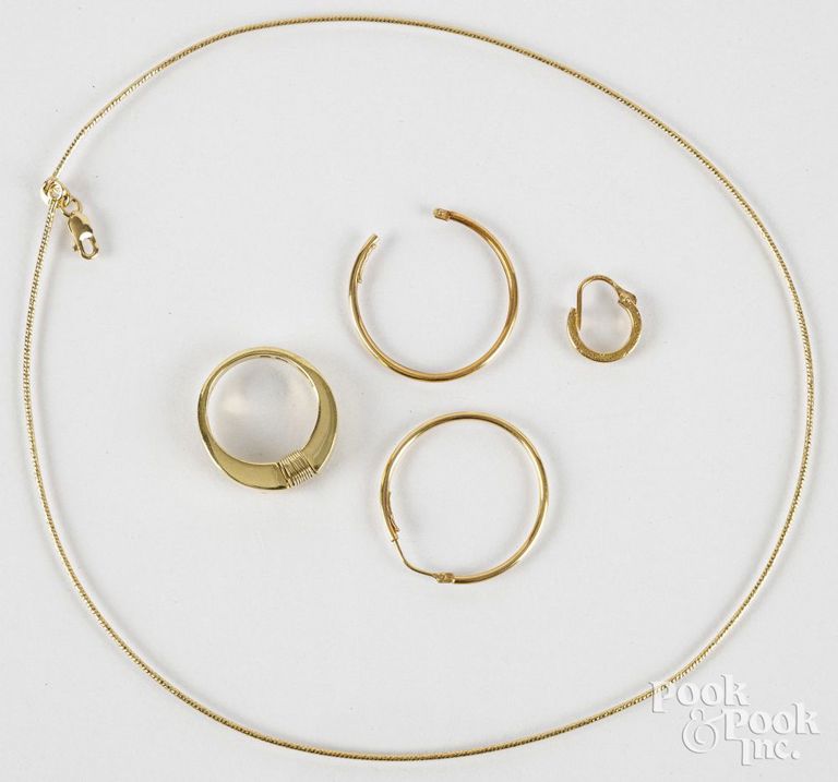 18k yellow gold jewelry set