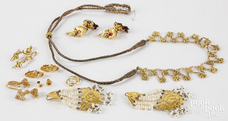 18k yellow gold jewelry set