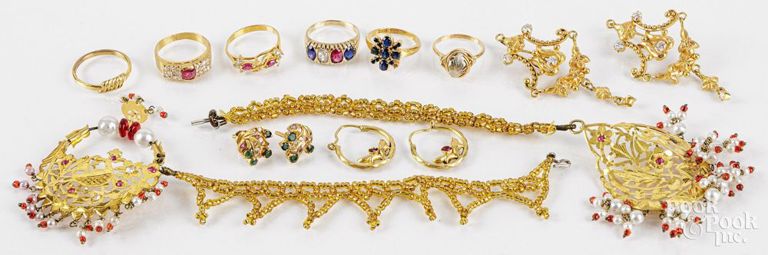 18k yellow gold jewelry set