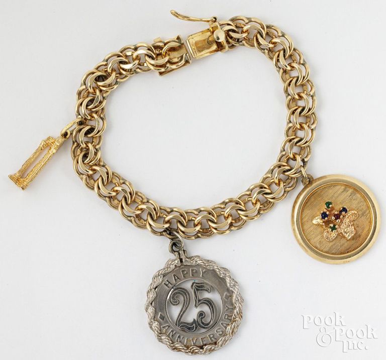 14k gold charm bracelet