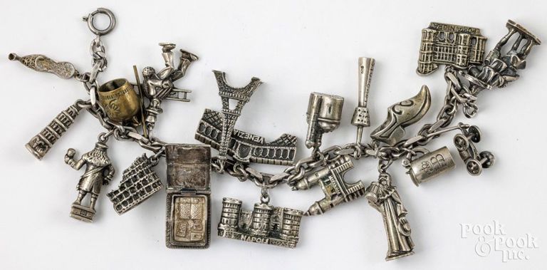 Silver charm bracelet