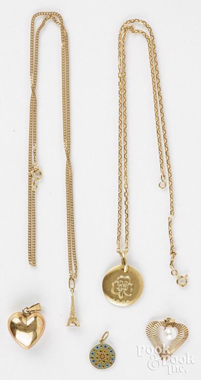 18k and 14k yellow gold jewelry set