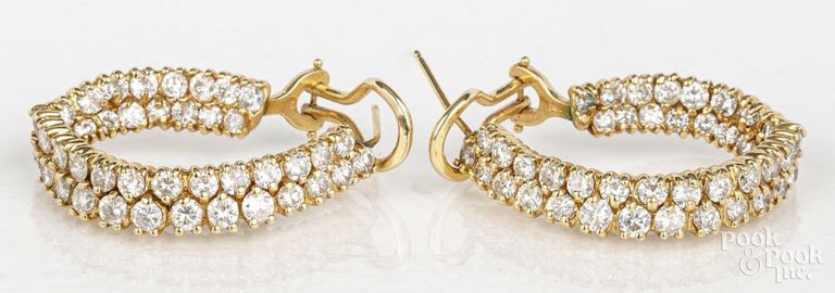 14k yellow gold diamond earrings