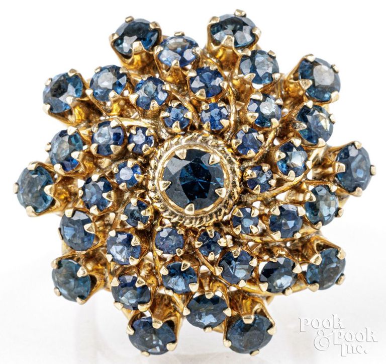 14k yellow gold sapphire ring