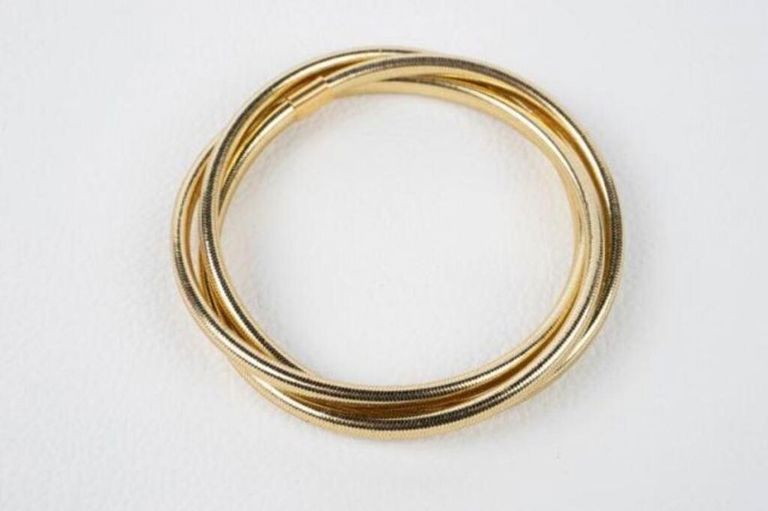 14k gold triple strand bracelet